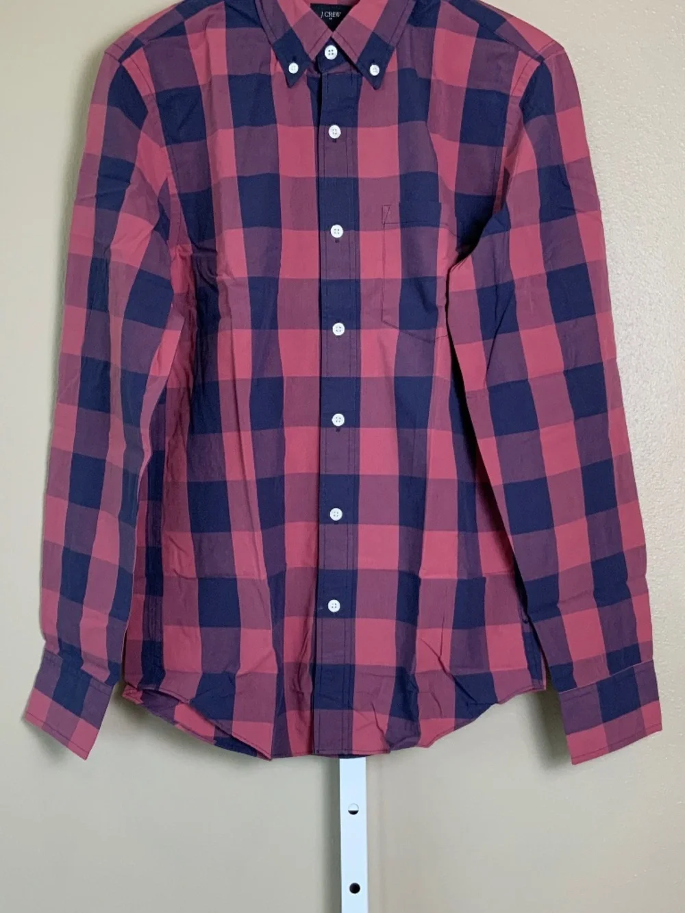 J. Crew Factory Gingham Buffalo Check Slim Washed Button Down Oxford Shirt